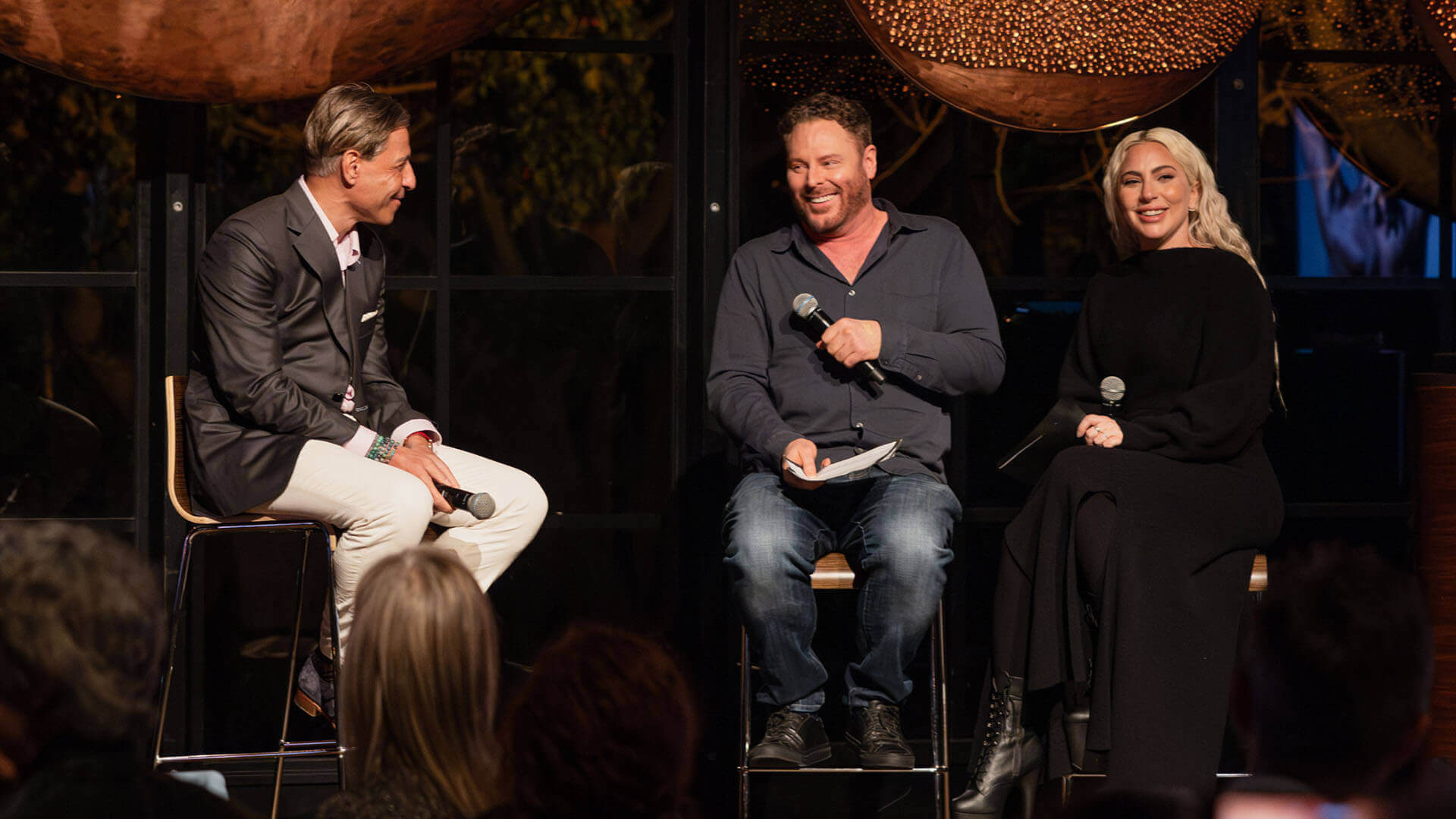 Photo: (left to right) Dr Philippe Wolgen, Michael Polansky and Lady Gaga